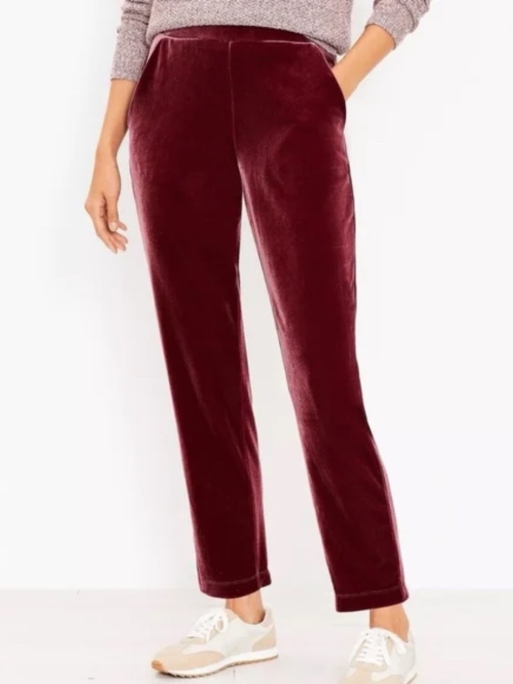 Loft Velvet Slim Straight Pants Small